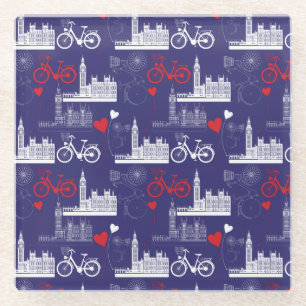 London Landmarks Pattern Glazen Onderzetter