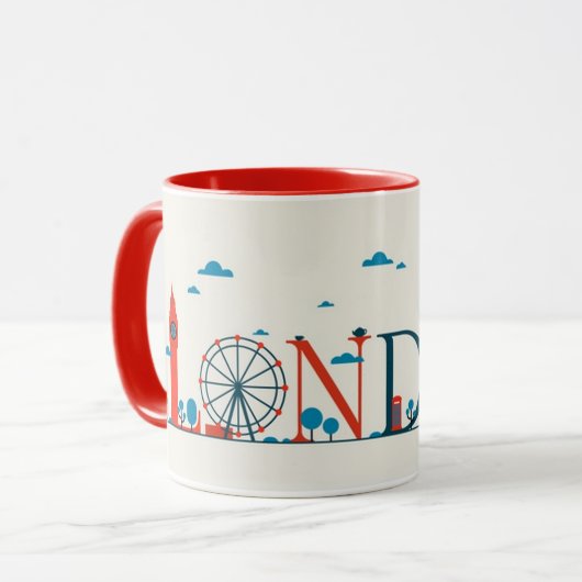 London Landmarks UK Red Mug (Devant gauche)
