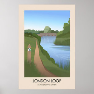 London Loop Lange Afstand Wandelpad Reisposter Poster