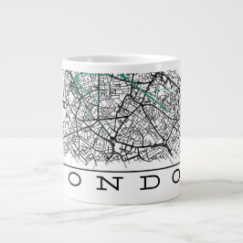 London Map Mug Extra Grote Beker