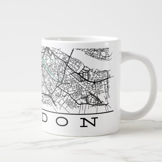 London Map Mug Extra Grote Beker (Rechts)