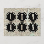 London Map Typografie Briefkaart (Voorkant)