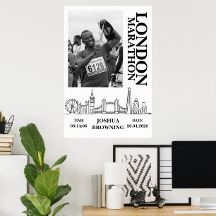 London Marathon gepersonaliseerde medaille foto Poster