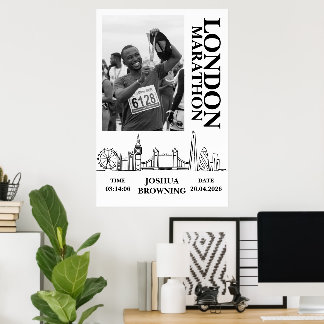 London Marathon gepersonaliseerde medaille foto Poster