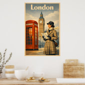 London Mornings – Vintage Retro Travel Poster (Cuisine)