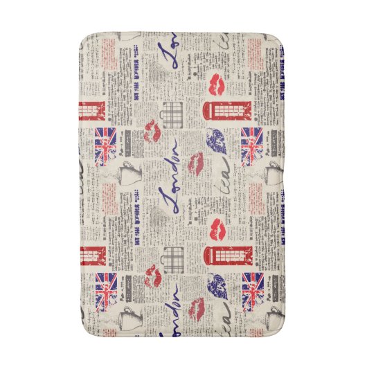 London Newspaper Pattern Badmat (Voorkant Verticaal)