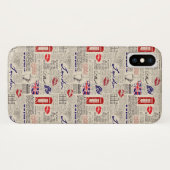 London Newspaper Pattern Case-Mate iPhone Case (Achterkant (horizontaal))