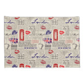 London Newspaper Pattern Kussensloop (Achterkant-Rechts)