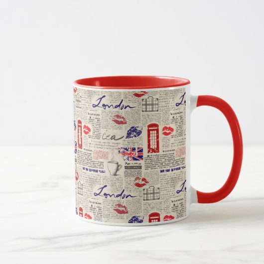 London Newspaper Pattern Mok (Rechts)
