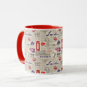 London Newspaper Pattern Mok (Voorkant links)