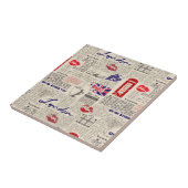 London Newspaper Pattern Tegeltje (Zijkant)