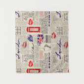 London Newspaper Pattern Wandkleed (Voorkant)