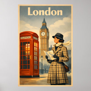 London Ochtenden – Vintage Retro Reisposter Poster