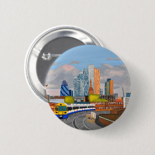 London Overland trein- Hoxton station Ronde Button 5,7 Cm