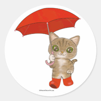 London Paraplu Tabby Cat Ronde Sticker