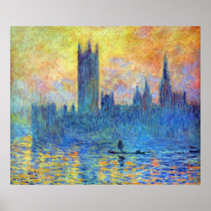 London Parliament in Winter van Claude Monet Poster