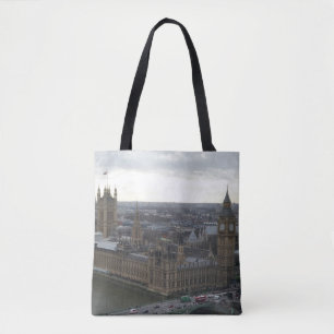 London Parliement Building & Big Ben Canvas tas