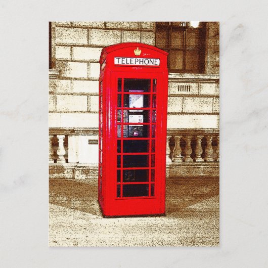 London Phone Box (poster edge effect) Briefkaart (Voorkant)