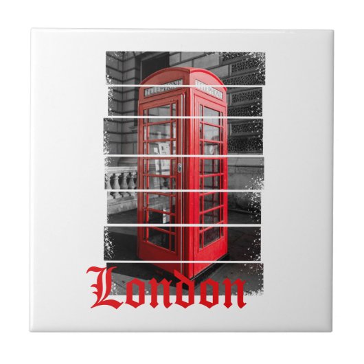 London Phone Box Souvenir Tegeltje (Voorkant)