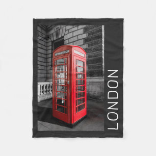 London Phone Box UK Retro Telefoon Fleece Deken