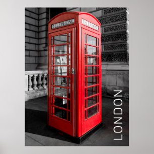 London Phone Box UK Retro Telefoon Poster