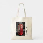 London Phone Box UK Retro Telefoon Tote Bag (Achterkant)