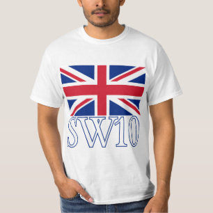 London Postcode SW10 met Union Jack T-shirt