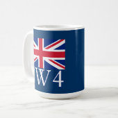 London Postcode SW4 met Union Jack Koffiemok (Voorkant links)