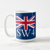 London Postcode SW4 met Union Jack Koffiemok (Links)