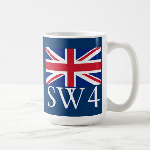 London Postcode SW4 met Union Jack Koffiemok