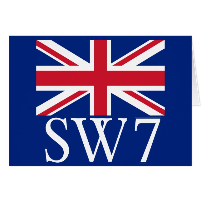 London Postcode SW7 met Union Jack (Voorkant Horizontaal)