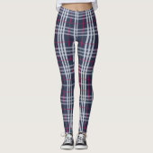London Pset Checked Navy Blue Leggings (Voorkant)