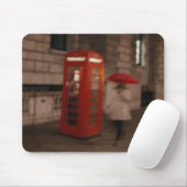 London Rainy Day Phone Box / Umbrella Mousepad Muismat (Met muis)