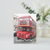 London Red Bus briefkaart (Staand voorkant)
