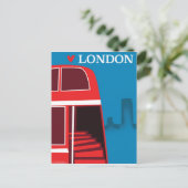 London Red Bus Briefkaart (Staand voorkant)