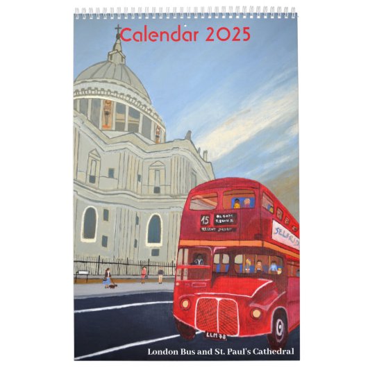 London Red Bus Calendrier 2025 (Protection)