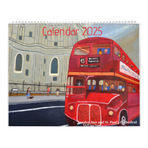 London Red Bus Grand Calendrier 2025