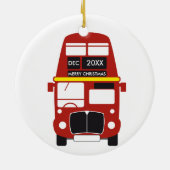 London Red Bus kerstversiering Keramisch Ornament (Achterkant)