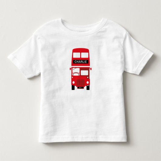 London Red Bus Personalized Kinder T-Shirt (Voorkant)