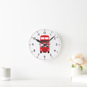 London Red Bus Personalized Numbered Clock Ronde Klok (Huis)