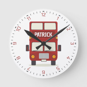 London Red Bus Personalized Ronde Klok