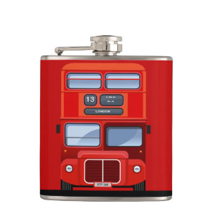 London Red Double Decker Bus Flask Heupfles