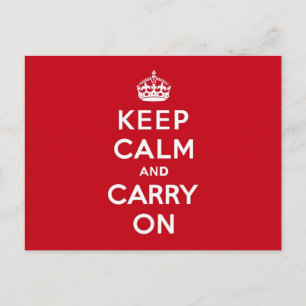 London Red Keep Calm en Carry on Briefkaart