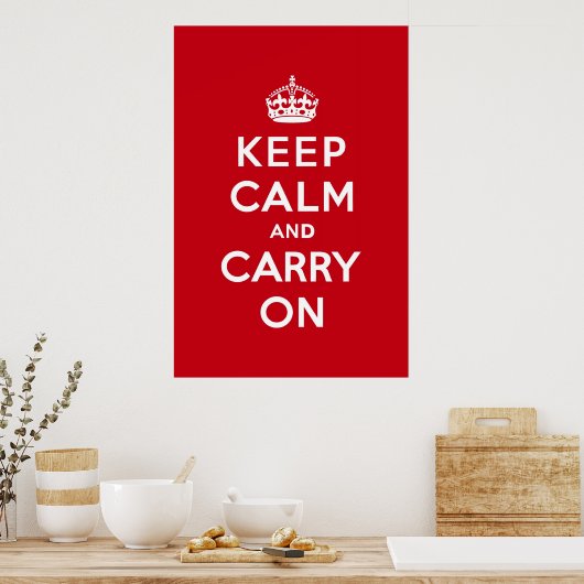London Red Keep Calm en Carry on Poster (Keuken)