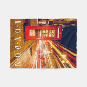 London Red Phone Booth, autolichten Fleece Deken (Voorkant (Horizontaal))