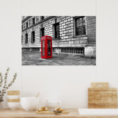 London Red Phone Box - Horizontaal Poster (Keuken)