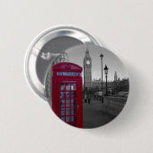 London Red Telefoon box Ronde Button 5,7 Cm (Voorkant /achterkant)