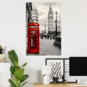 London Red Telephone Big Ben Landscape Poster (Bureau à domicile)