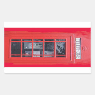 London Red Telephone Box Rechthoekige Sticker