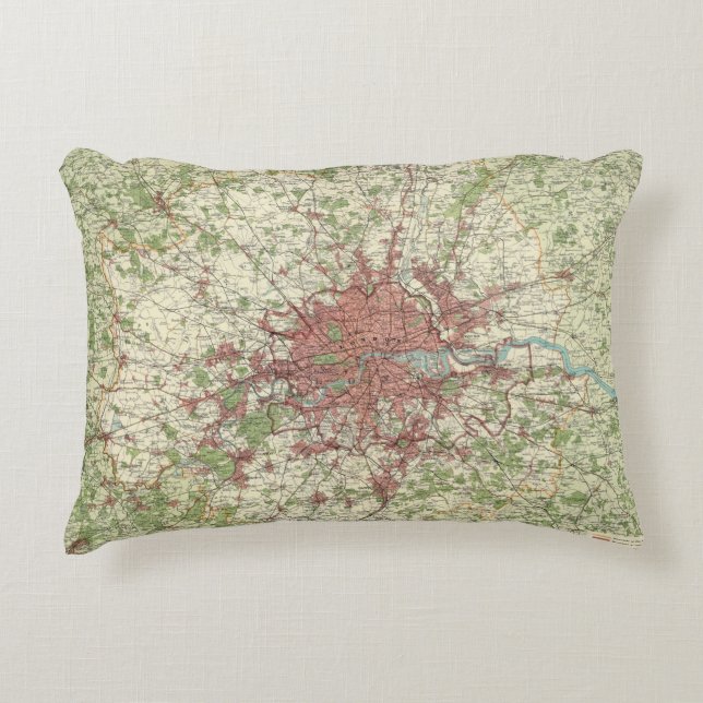 London Region Map Accent Kussen (Voorkant)